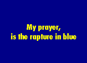My prayer,

is the rupture in blue