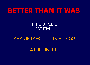 IN THE STYLE OF
FASTBALL

KEY OF (NB) TIME 2152

4 BAR INTRO
