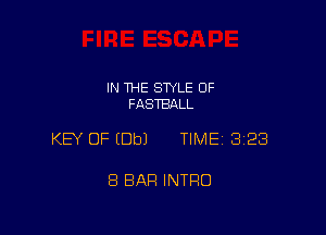 IN THE STYLE OF
FASTBALL

KEY OF EDbJ TIME 3128

8 BAR INTRO