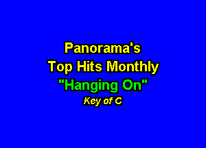 Panorama's
Top Hits Monthly

Hanging On
Key ofc