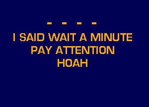 I SAID WAIT A MINUTE
PAY ATTENTION

HOAH