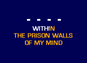 WITHIN

THE PRISON WALLS
OF MY MIND