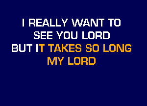 I REALLY WANT TO
SEE YOU LORD
BUT IT TAKES SO LONG
MY LORD