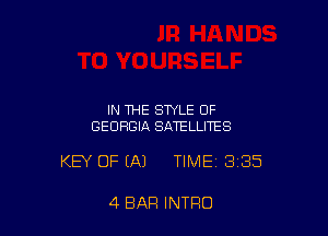 IN THE STYLE OF
GEORGIA SATELLITES

KEY OF (A) TIME 3185

4 BAR INTRO