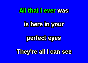 All that I ever was
is here in your

perfect eyes

They're all I can see