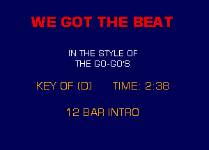 IN THE STYLE OF
THE GO-GD'S

KEY OF EDJ TIME 2188

12 BAR INTRO