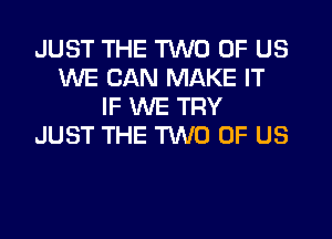 JUST THE TWO OF US
WE CAN MAKE IT
IF WE TRY
JUST THE TWO OF US