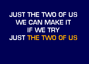 JUST THE TWO OF US
WE CAN MAKE IT
IF WE TRY
JUST THE TWO OF US