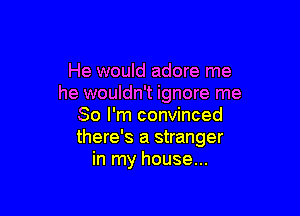 He would adore me
he wouldn't ignore me

So I'm convinced
there's a stranger
in my house...