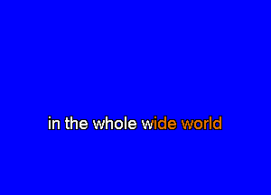 in the whole wide world