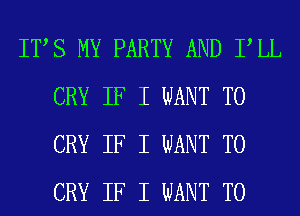 ITIS MY PARTY AND IILL
CRY IF I WANT TO
CRY IF I WANT TO
CRY IF I WANT TO