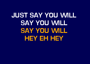 JUST SAY YOU WILL
SAY YOU WILL
SAY YOU WILL

HEY EH HEY