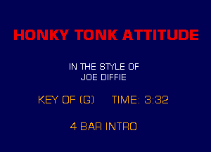 IN THE STYLE OF
JOE DIFFIE

KEY OF (G) TIME 332

4 BAR INTRO