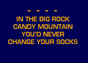 IN THE BIG ROCK
CANDY MOUNTAIN
YOU'D NEVER
CHANGE YOUR SOCKS