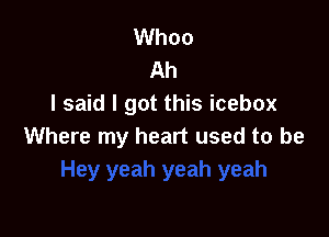 Whoo
Ah
I said I got this icebox

Where my heart used to be