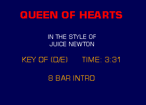 IN THE STYLE 0F
JUICE NEWTON

KEY OF EDEJ TIME 3181

8 BAR INTRO