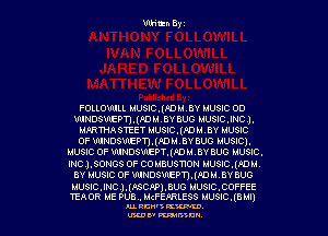 Wan Byz

FOLLOWLL musiqmmmv uusuc oo
wmosmepn.(pm.c.aveuo MUSICJNC ).
MPRTHASTEET r.cusnc.(pm.c.av uusnc
or wnosmspn.(pm.4.av euc MUSIC).
MUSIC OF WNDSmEPT.(PDO.( . av euc wsnc.
mmsonos OF couzusnou uusnc.(pou
3v MUSIC OF WNDSVlEPT).(PDM.BY auo

uusnc , INC upscpp) . zuo MUSIC . corftc
TEA on us pu3.. ucrsnmsss Husuc.(auu
AL RCN' KW.

U'LDI' mum