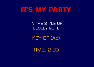 IN THE STYLE OF
LESLEY GORE

KEY OF (Ab)

TlMEt 235