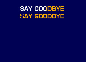 SAY GOODBYE
SAY GOODBYE