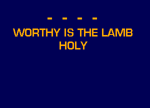 WORTHY IS THE LAMB
HOLY