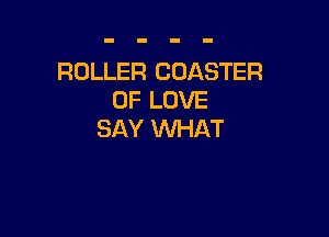 ROLLER COASTER
OF LOVE

SAY WHAT