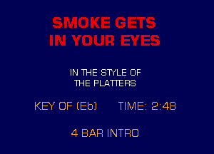 IN THE STYLE OF
THE PLATTERS

KEY OF EEbJ TIME 248

4 BAR INTRO
