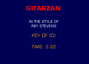 IN THE STYLE 0F
RAY STEVENS

KEY OF (G)

TIME13i22