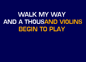 WALK MY WAY
AND A THOUSAND VIOLINS

BEGIN TO PLAY