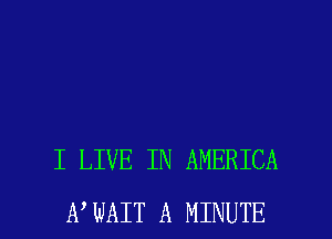 I LIVE IN AMERICA

A WAIT A MINUTE l