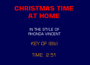 IN THE STYLE OF
RHONDA VINCENT

KEY OF IBbJ

TIME 2 51