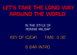 IN THE STYLE OF
RONNIE MILSAP

KEY OF EQ'CiEJ TIME 3130

8 BAR INTRO