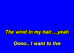 The wind in my hair....yeah

0000.. I want to five