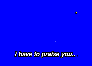 Ihave to praise you
