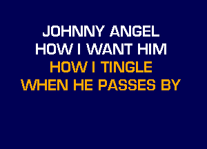 JOHNNY ANGEL
HOW I WANT HIM
HOWI TINGLE
WHEN HE PASSES BY