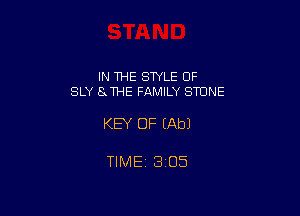 IN THE STYLE 0F
SLY Ex THE FAMILY STONE

KEY OF EAbJ

TIME 3105