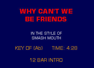 IN THE STYLE OF
SMASH MOUTH

KEY OF (Ab) TIME 428

12 BAR INTRO