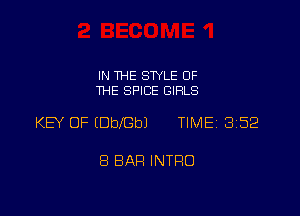 IN THE STYLE OF
THE SPICE GIRLS

KEY OF IDbIGbJ TIMEi 352

8 BAR INTRO