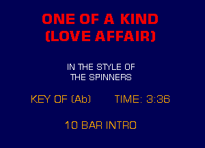 IN THE STYLE OF
THE SPINNEHS

KB' OF (Ab) TIME BIBS

1O BAR INTRO