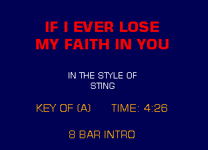 IN THE STYLE 0F
SUNS

KEY OF (A) TIME 4128

8 BAR INTRO