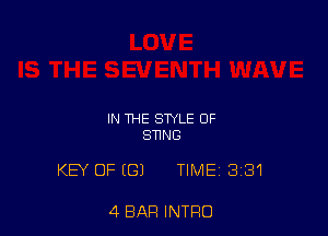 IN THE STYLE 0F
SUNS

KEY OF ((33 TIME 3131

4 BAR INTRO