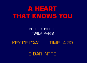 IN THE STYLE OF
MILA PARIS

KEY OF (GIAJ TIME 485

8 BAR INTRO