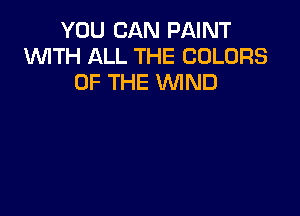 YOU CAN PAINT
'WITH ALL THE COLORS
OF THE WND