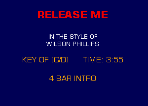 IN THE SWLE OF
WILSON PHILLIPS

KEY OF ECJDJ TIME 3155

4 BAR INTRO