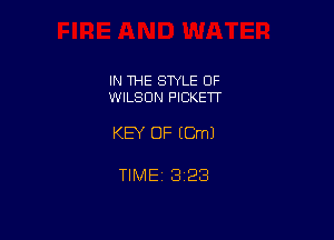 IN THE SWLE OF
WILSON PICKETT

KEY OF ECmJ

TIME 3123