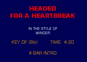 IN THE STYLE OF
WINGEH

KEY OF IBbJ TIME14I20

4 BAR INTRO
