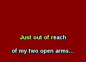 Just out of reach

of my two open arms...