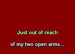 Just out of reach

of my two open arms...