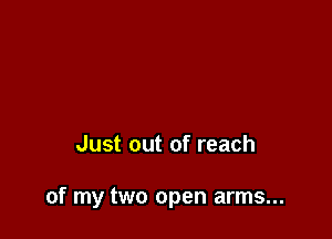 Just out of reach

of my two open arms...