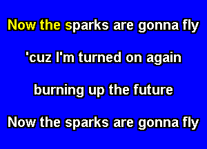 Now the sparks are gonna fly
'cuz I'm turned on again
burning up the future

Now the sparks are gonna fly