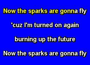 Now the sparks are gonna fly
'cuz I'm turned on again
burning up the future

Now the sparks are gonna fly